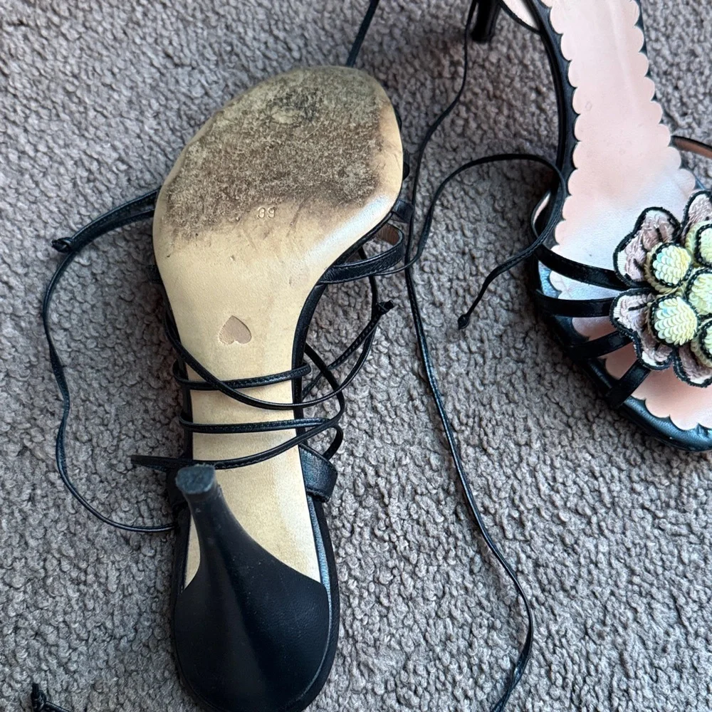 Moschino Black and Yellow Floral Heels - Picture 6 of 6